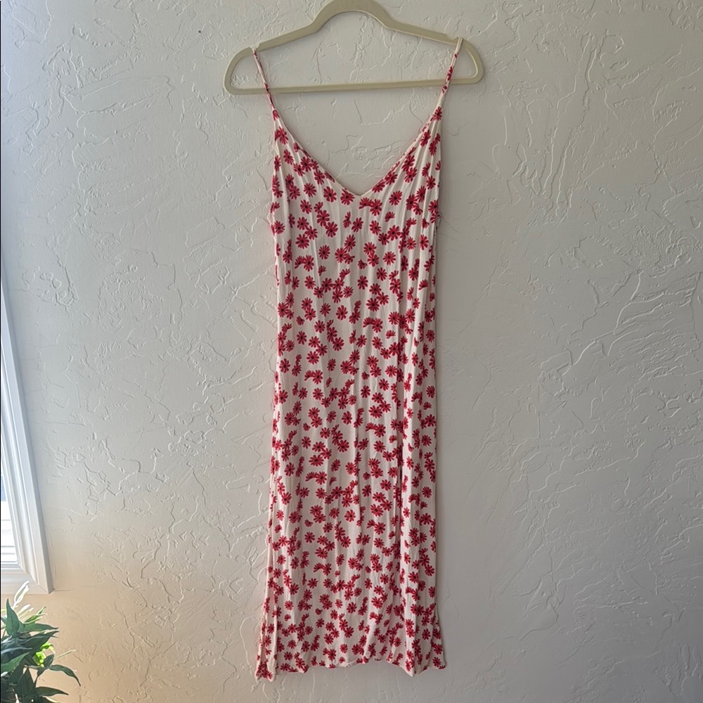 Reformation Alexandra Red and White Floral Dress